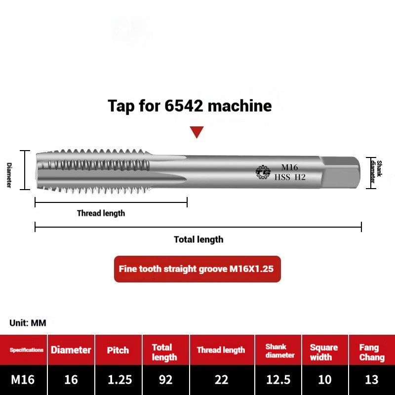 1095-Machine taps straight flute taps tapping high-speed steel fine teeth tapping drill bit m5m6m8m10m12 Shandong Denso Pricision Tools Co.,Ltd.
